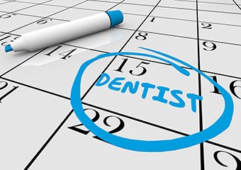 Dental appointment circled on calendar 