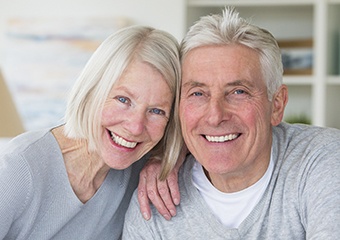 Happy senior couple smiling together