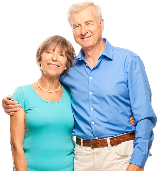 Older couple smiling together