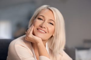 Young attractive woman smiling blonde hair